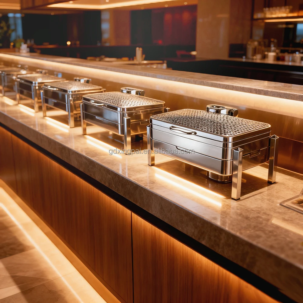 XINGPAI Catering Equipment 9L Chaffers Chafing Dish 304 Stainless Steel Chefing Dish Food Warmer Buffet Set For Catering