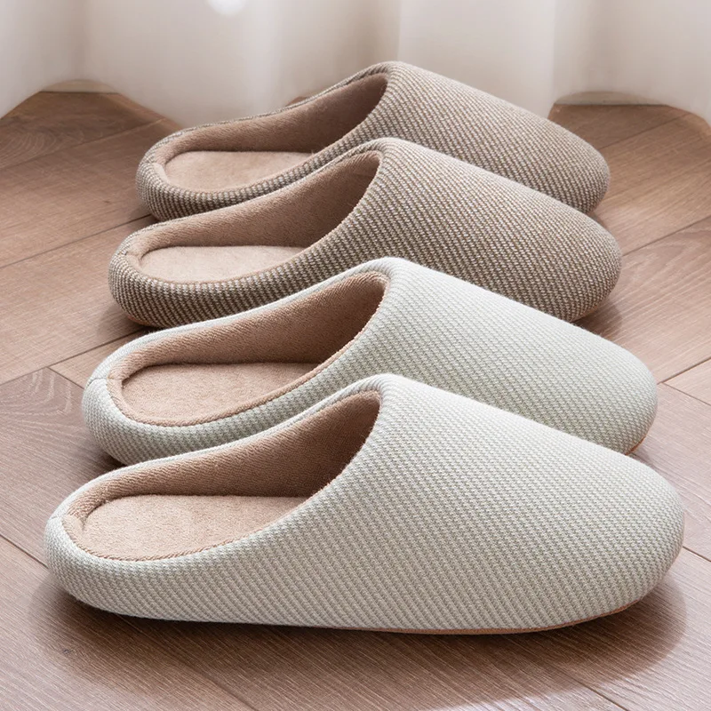 Women Solid Color Slippers Autumn Winter Thin Velvet Mute Soft Bottom Non-Slip Soft Comfortable Women Indoor Floor Home Shoes