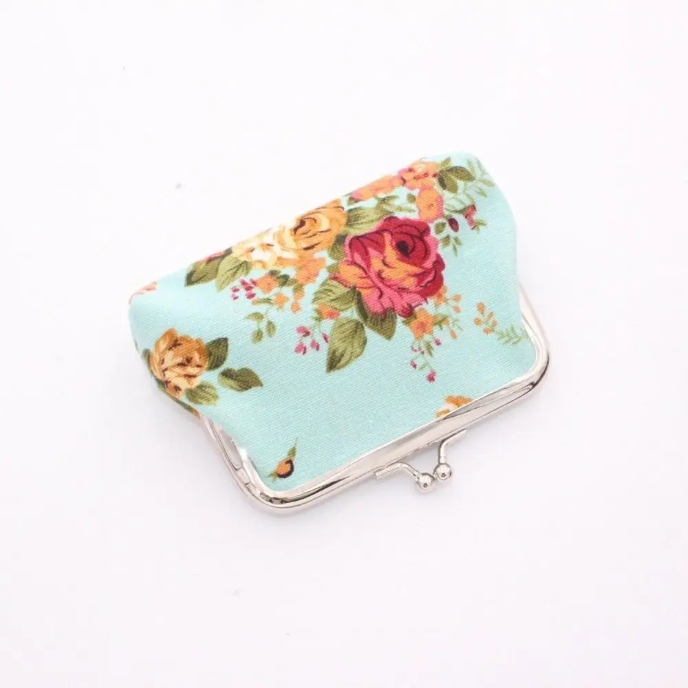 New Flower Printed Coin Purse Vintage Canvas Wallet Coin Bag Women