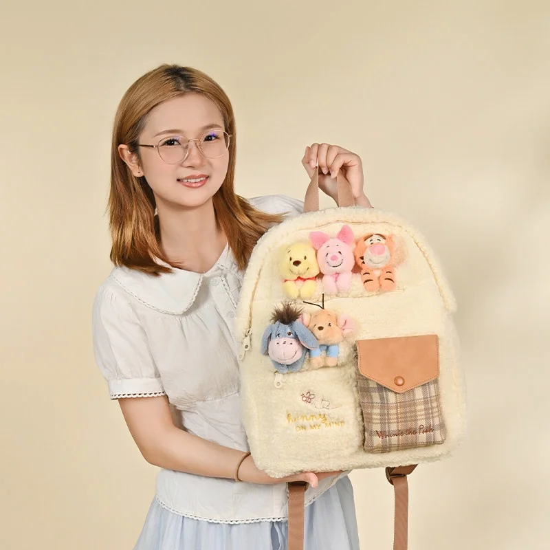 Oficjalny plecak Sherpa Zootopia z uroczą pluszową lalką, idealny dla dziewcząt, uczennic, do dojazdów do szkoły, na co dzień.