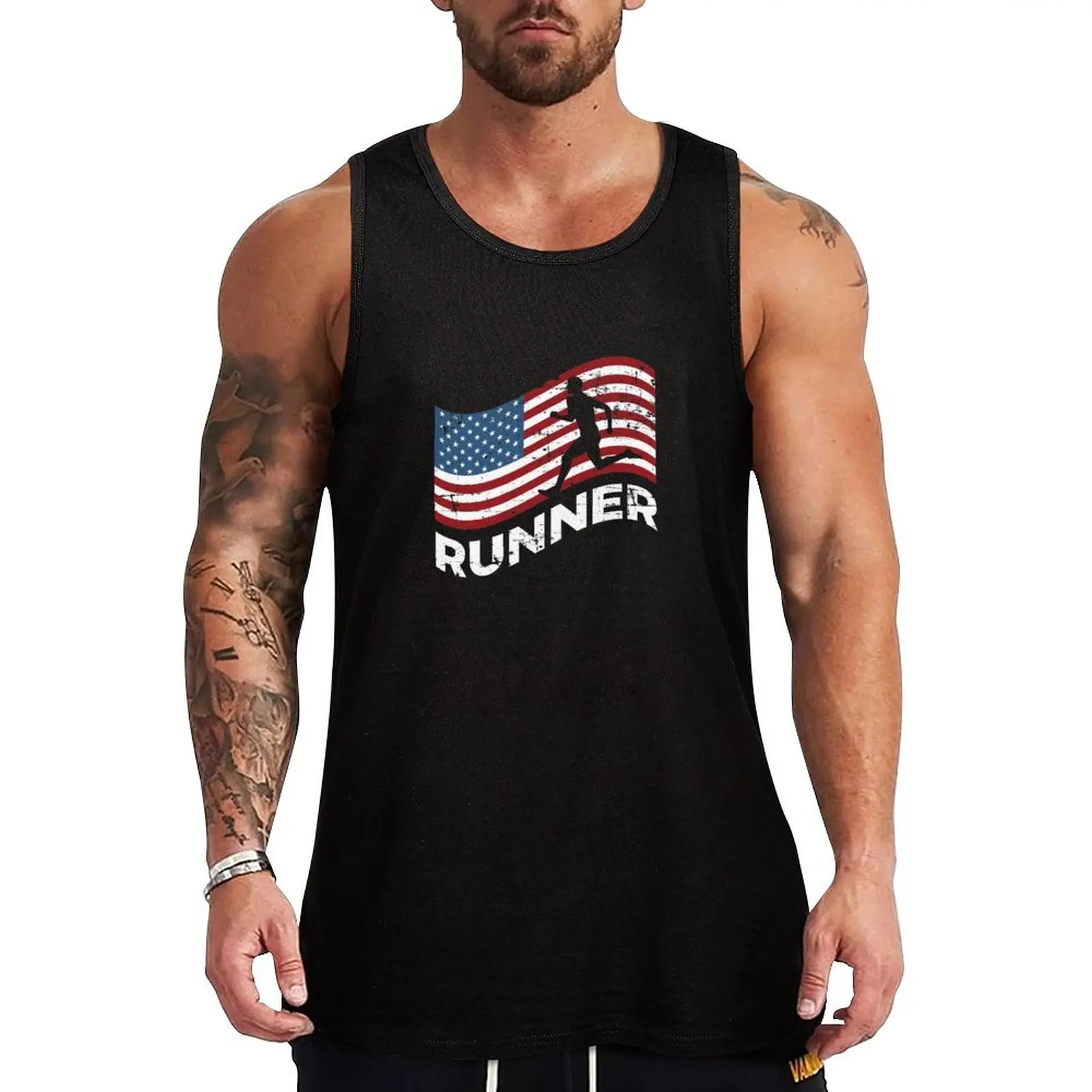 

USA Running Track And Field Marathon Tank Top Sleeveless men gym shirts gym accessories men Men's singlets