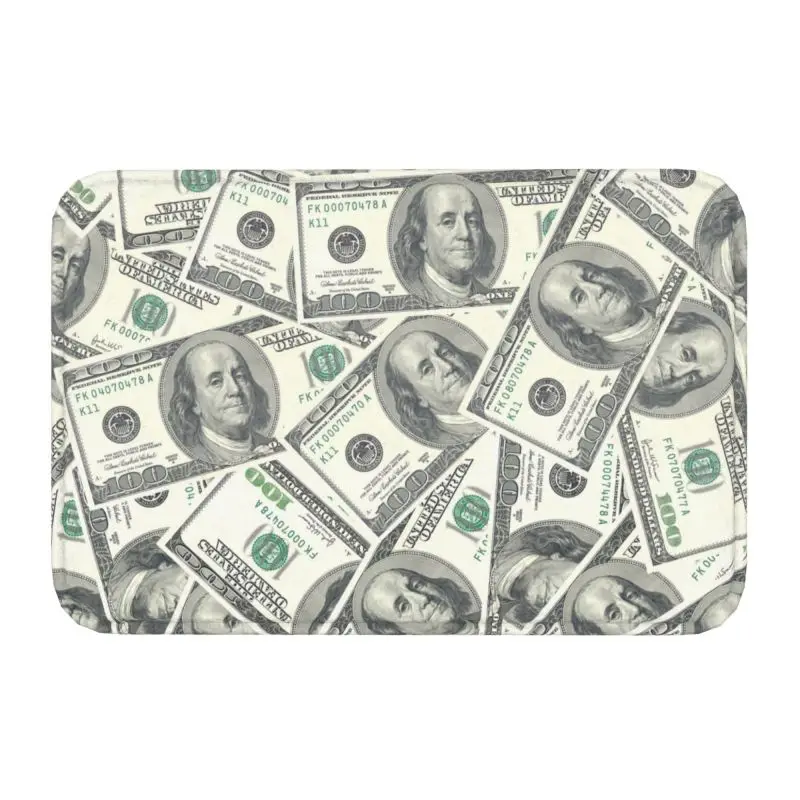 Custom American Money Dollar Bill Doormat Mat Anti-Slip Kitchen Bathroom Garden Rug Carpet 40*60cm