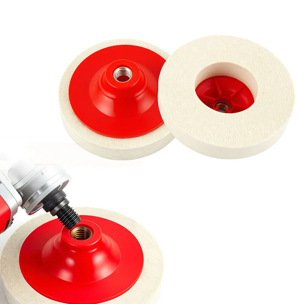 

Wool Felt Grinding Disc 115mm 125mm for Angle Grinder Thread Compatible with For Metal Stone and Glass Surfaces