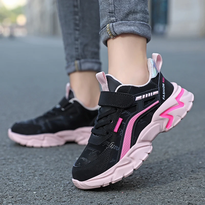 Mädchen-Turnschuhe, modisch, rutschfest, lässig, flach, Laufschuhe für Schüler, Kinder, Outdoor-Sport, Wanderschuhe, Größe 28–39 – Detail 7