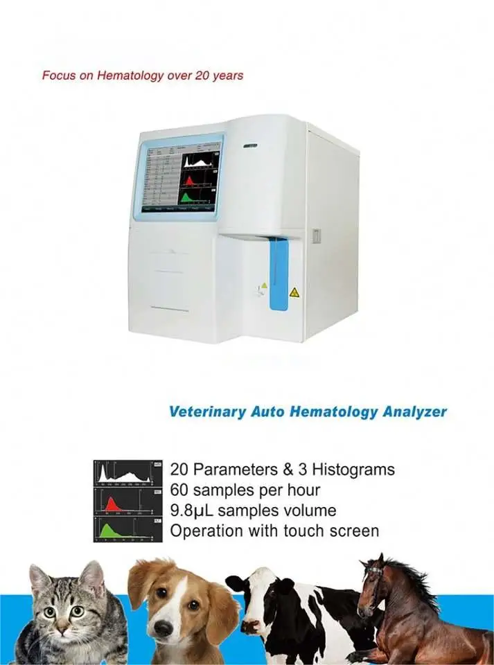 Analizzatore ematologico veterinario in 3 parti emogramma completo di emocromo