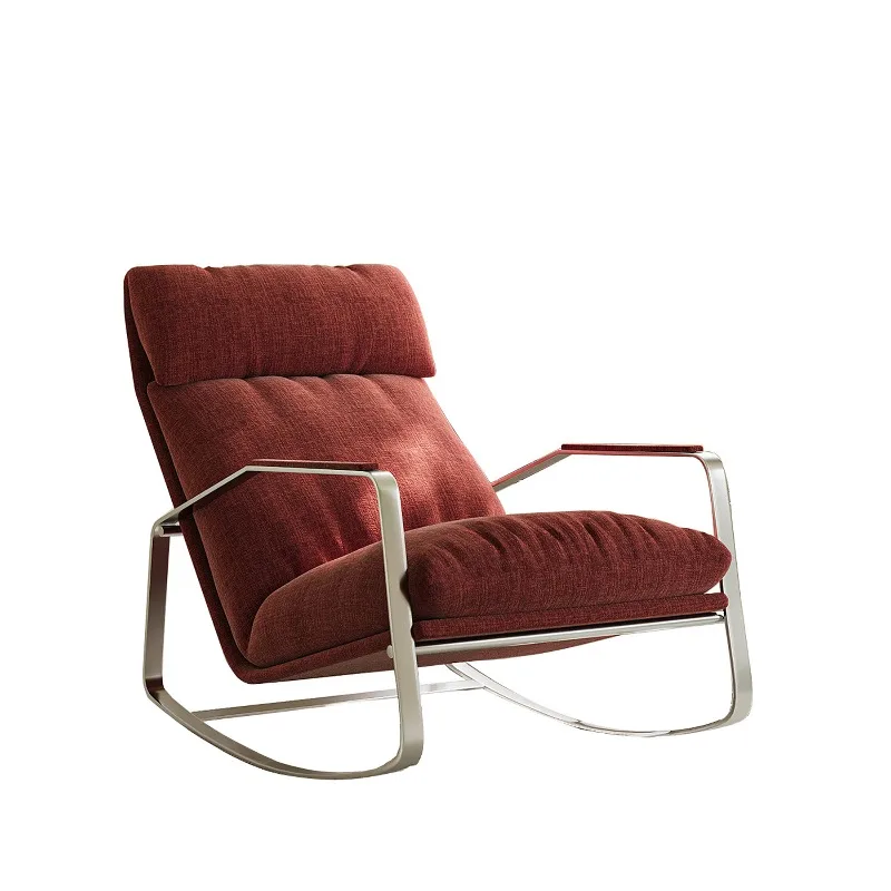

Modern simple rocking chair, stainless steel frame, lounge chair, balcony sofa chair