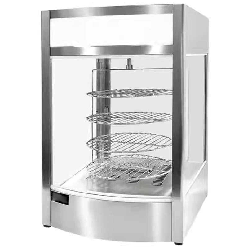 #~for4-Tier Rotating Pizza Warmer Rotating Steam Heating System With Temperature Display Commercial Food Display Warmer