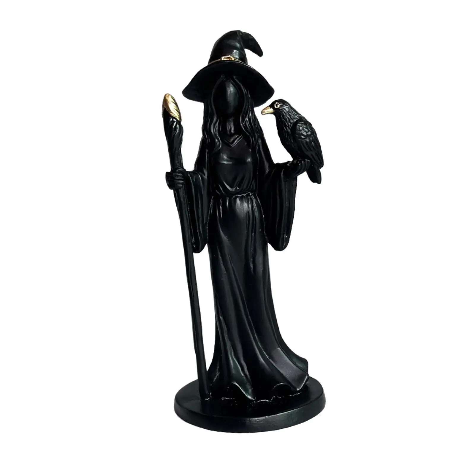 Halloween Witch Statue Witch Figure Ornament for Shelf Mantel Living Room