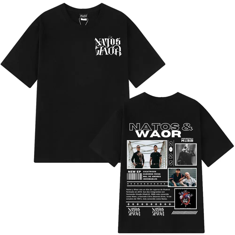 

Rapper NATOS WAOR Tour 2025 T Shirt Fashion Vintage Short Sleeve Hip-hop T-shirts Men Women Cotton Oversized Y2k Clothes T-shirt