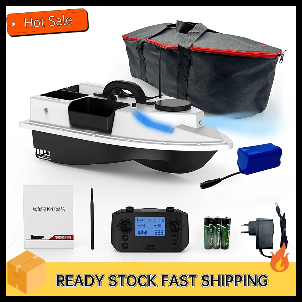 GPS RC Bait Boat 500M Wireless Remote Control Fishing Bait Boat Fishing Feeder Boat Ship with with 4 Bait Containers 2KG Load