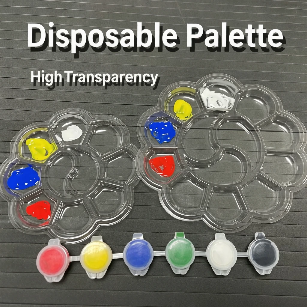 50 pièces de palettes de mélange de couleurs jetables pour peinture à l'eau et à l'huile