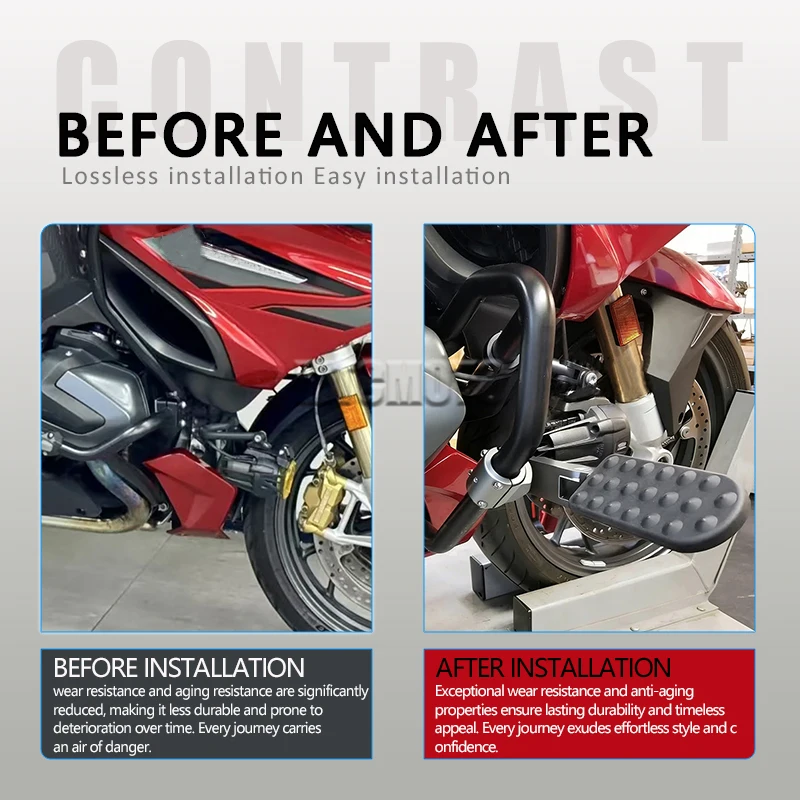 For Bmw R1250RT R1200RT R1250 RT R1200 RT Motorcycle Anti Slip Foot Pedal Front Bumper Foot Pedal Low Mount Highway Foot Pegs
