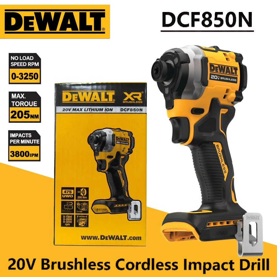 DEWALT DCF850N 20V Brushless Cordless Impact Drill 1/4-Inch Lithium-ion Electric Drill Rechargable Portable Electric Screwdriver