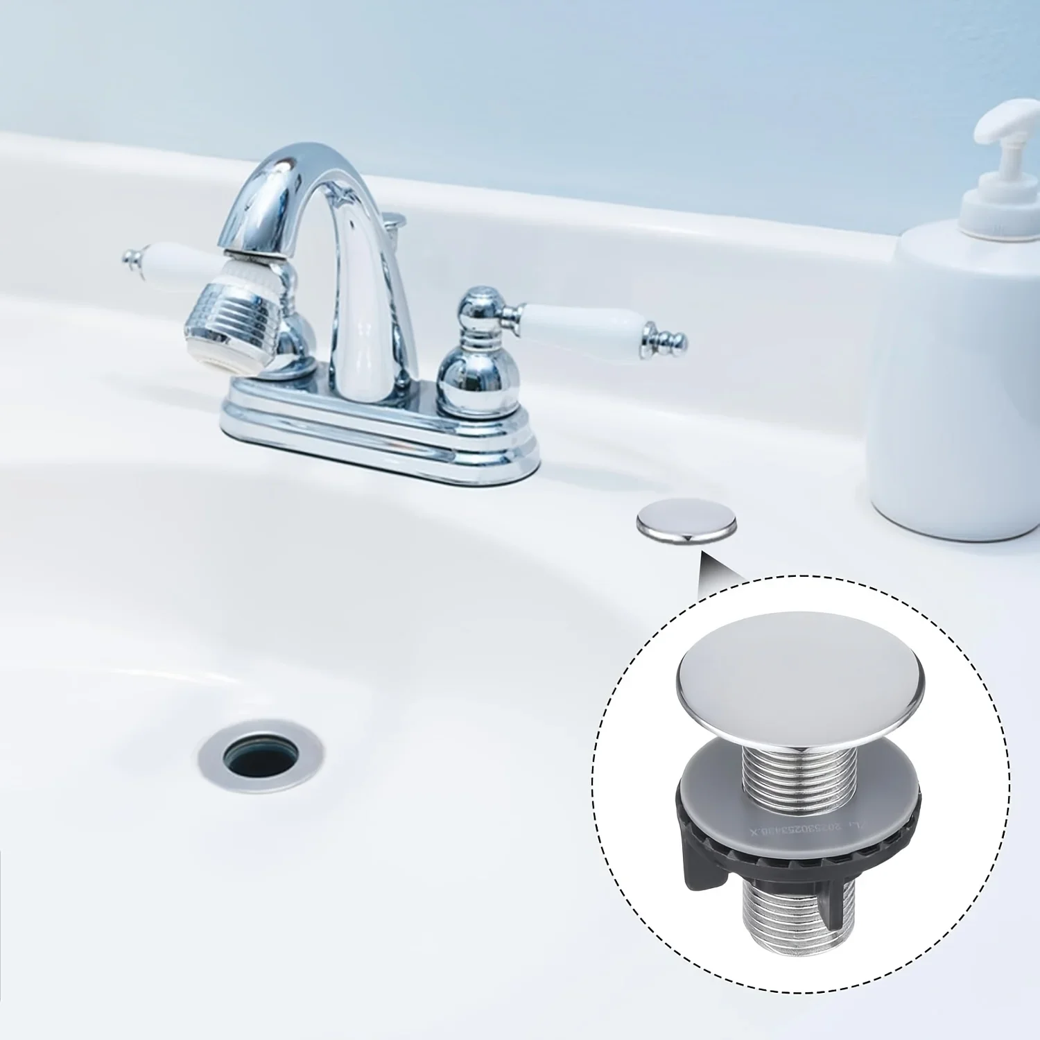 2Pcs Stainless Steel Kitchen Sink Hole Covers, Basin Faucet Hole Plate Stoppers for Washbasin