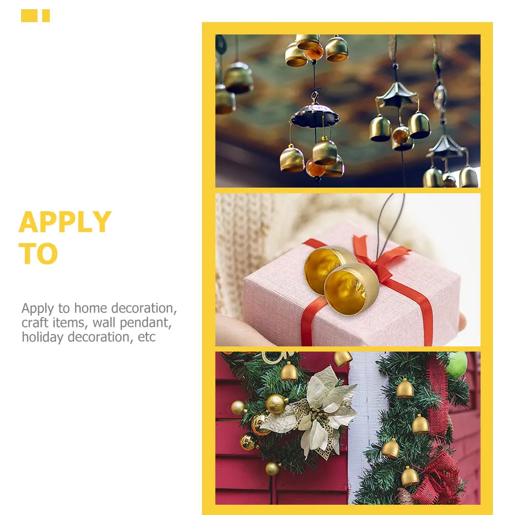 12 unidades de campanas decorativas DIY, adornos de campana de cuerda colgante, decoraciones para árboles de Navidad, campanas de fiesta, colgante, joyería artesanal