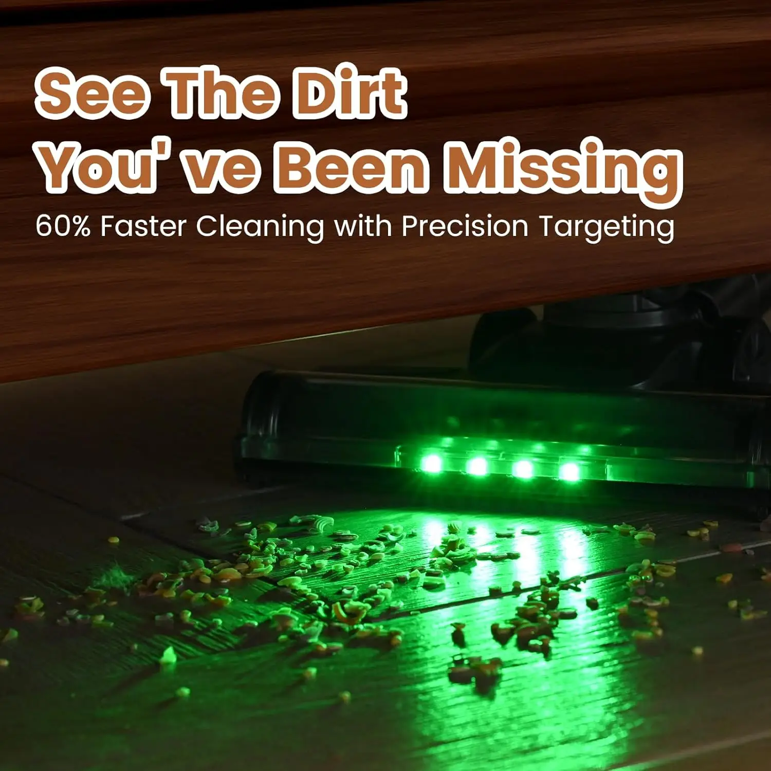 مكنسة كهربائية لاسلكية Z8، شفط طاقة 40 كيلو باسكال/500 وات، شاشة LED، مكنسة كهربائية خفيفة الوزن 6 في 1 مع ضوء LED أخضر