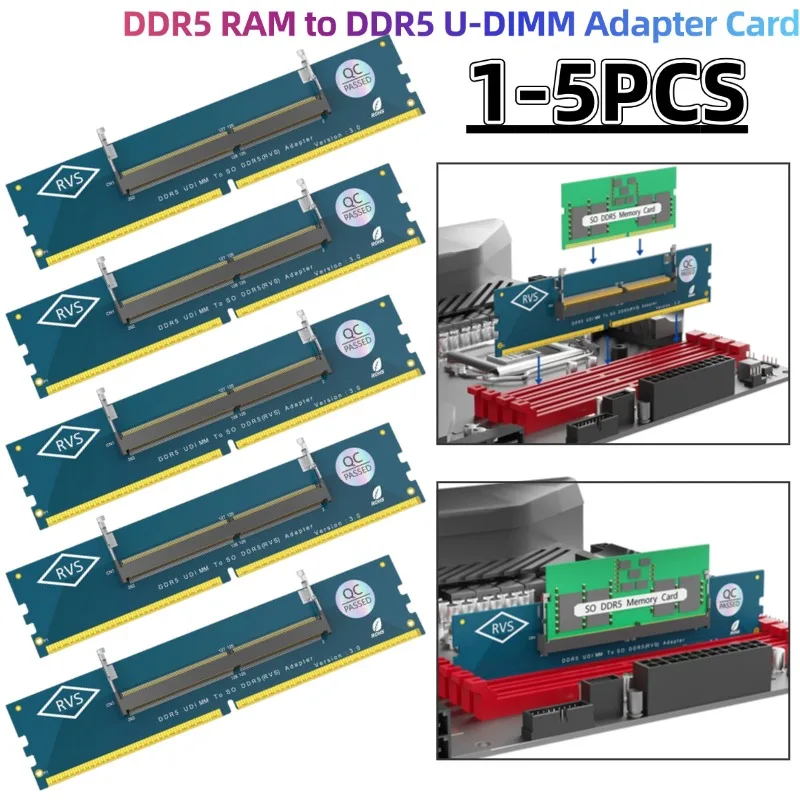 

Laptop To Desktop SO-DIMM To PC DIMM Card Converter Memory Expansion Card Laptop SO DDR5 RAM To Desktop DDR5 U-DIMM Adapter