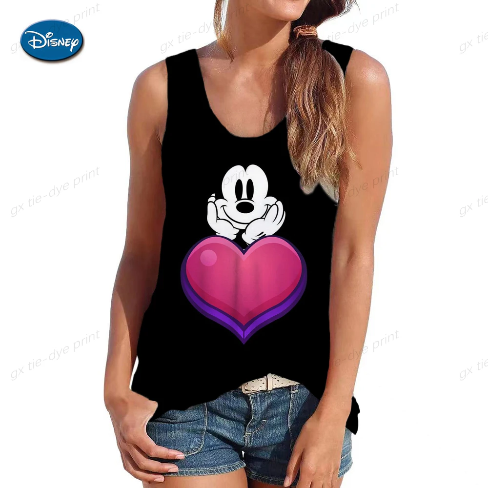 Disney kawaii engraçado regata mickey camiseta colete minnie mouse camiseta feminina roupas femininas kawaii tshirt