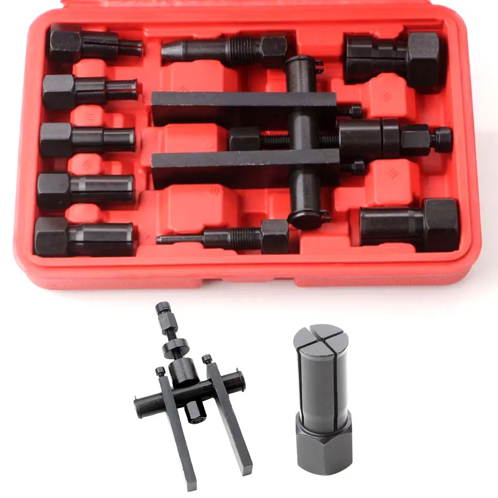 Motorcycle Wheel Bearing Internal Puller Set of 10 Tools for Bearing Removal Covering Sizes 8mm to 25mm with Compact Case