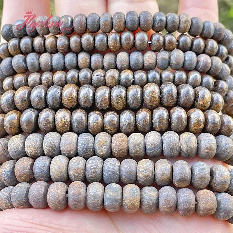 3x6mm 4x8mm Rondelle Frost Smooth Bronzite Natural Stone Spacer Beads Strand 15 inch for DIY Necklace Bracelet Jewelry Making