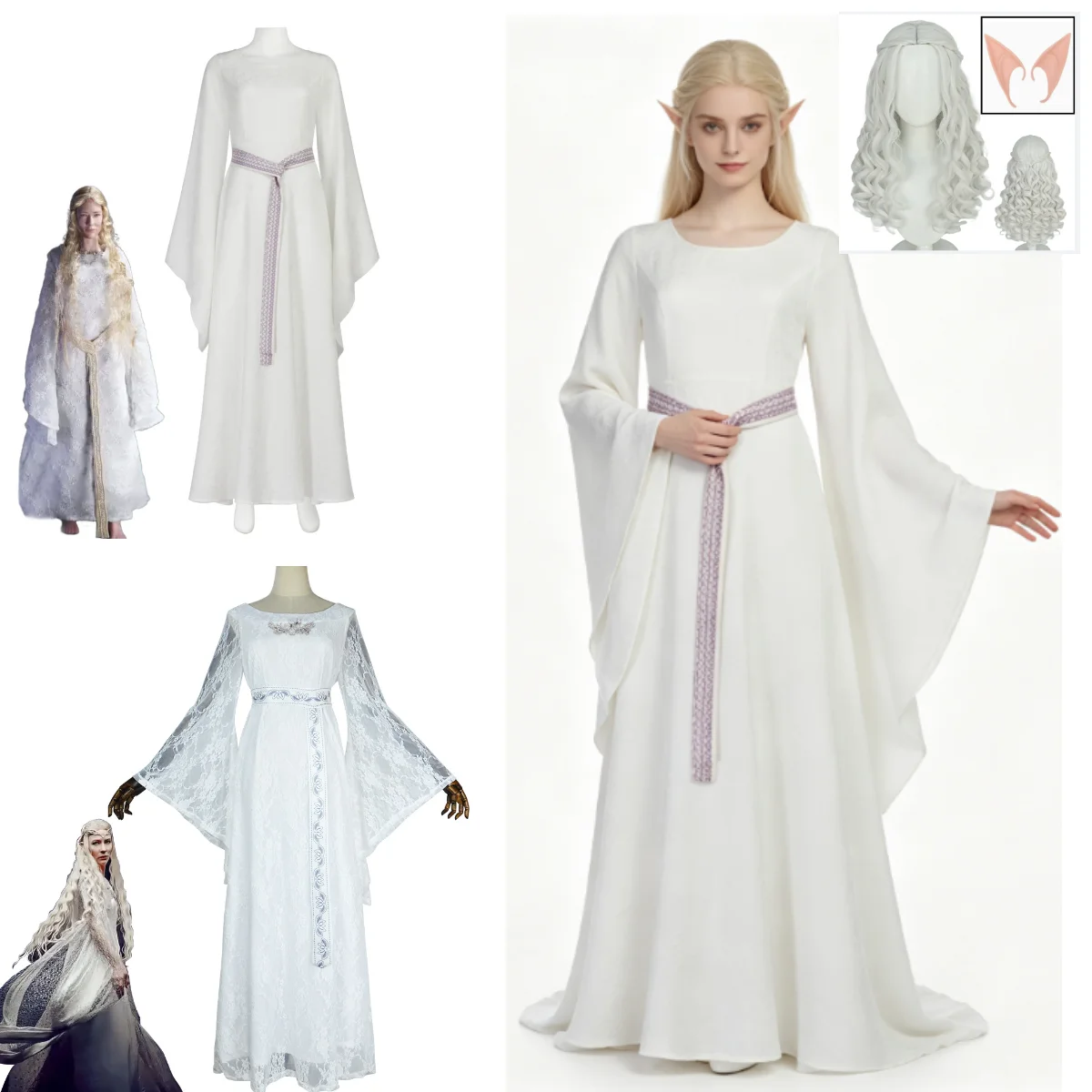 Women'S Ear Accessories - Galadriel Cosplay Kostuum Elfenkoningin Middeleeuwse Lange