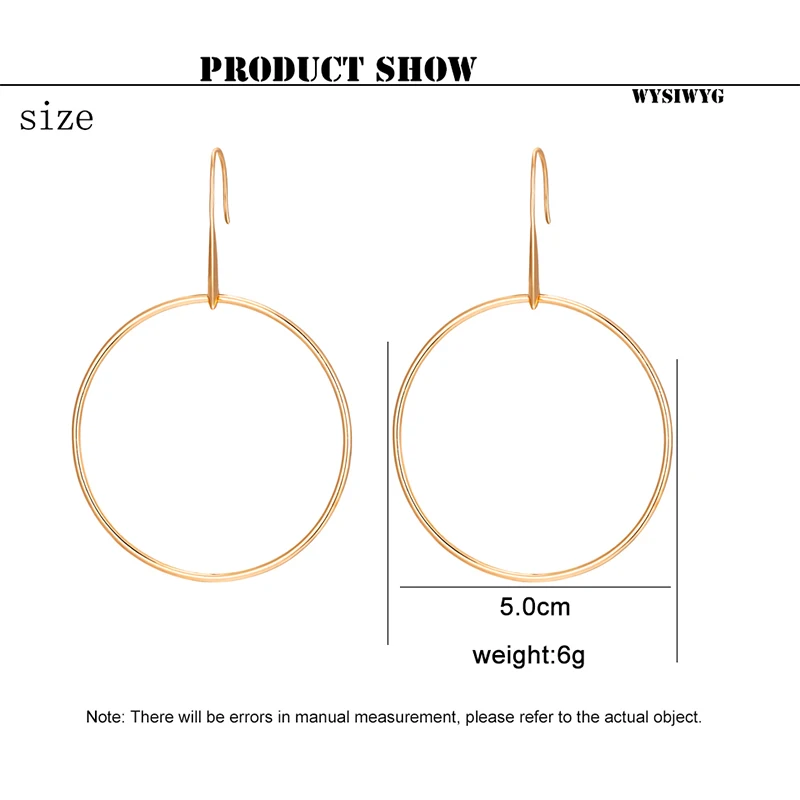 Fashion Woman Cold wind Hoop Earrings Ins Net Red big circle Ear rings Girl OL Minimalist All-Match Trend Workplace Ear Jewelry