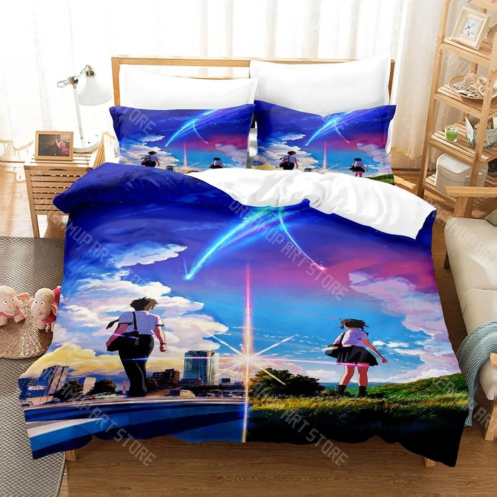 3D Printed Your Name Kimi no Na wa Bedding Set for Boys Girls Duvet Cover Pillowcase Twin Queen King Full Single Double Sizes