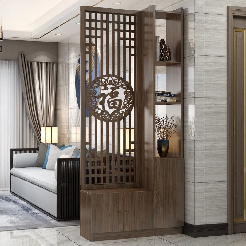 Screen partition integrated door decorative storage enters the door and enters the door Dafu character entrance cabinet