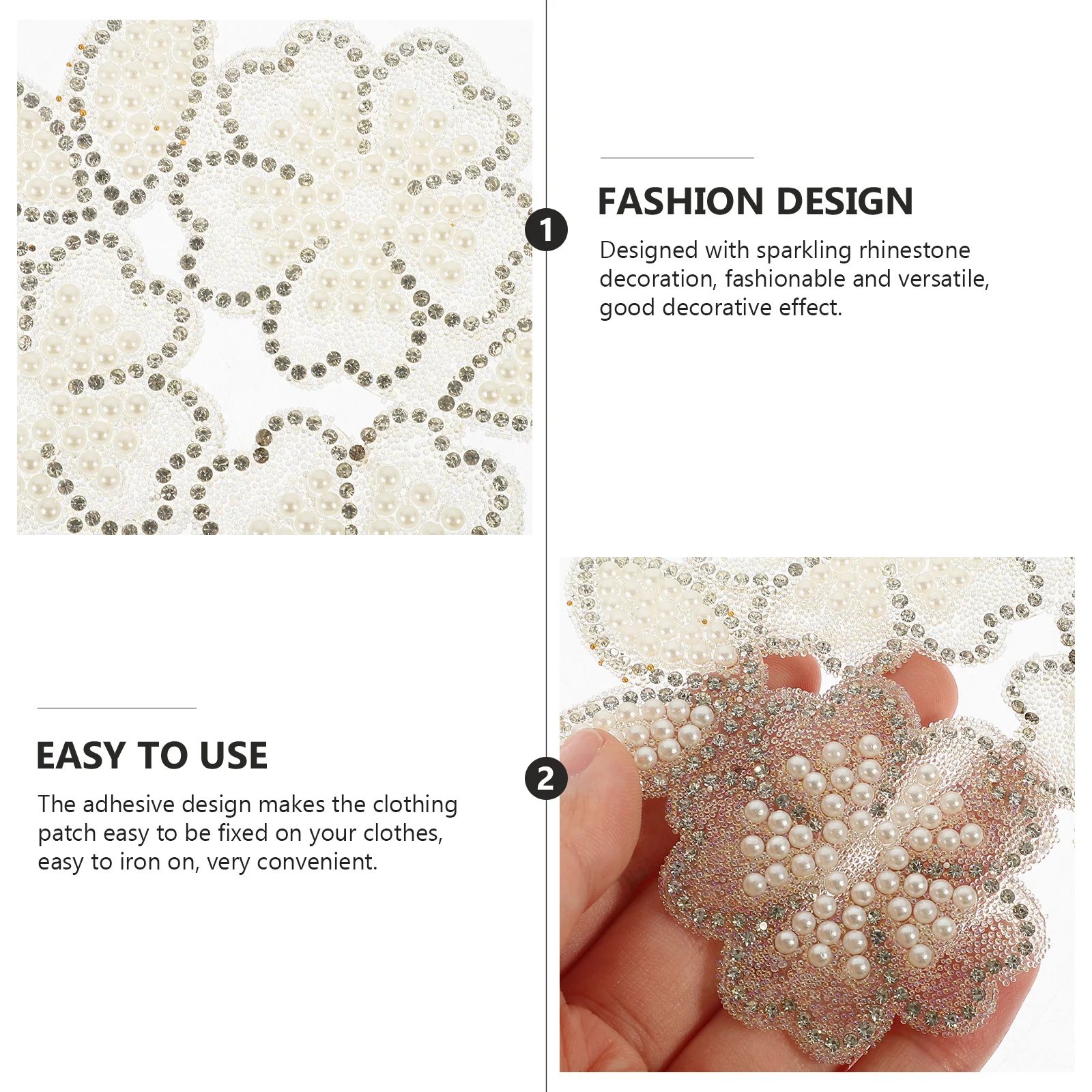 

Plum Flower Decorative Patch Rhinestone Flower Applique Iron On Patch For Clothing Diy Repair Garment Hat Shoe Embellishment