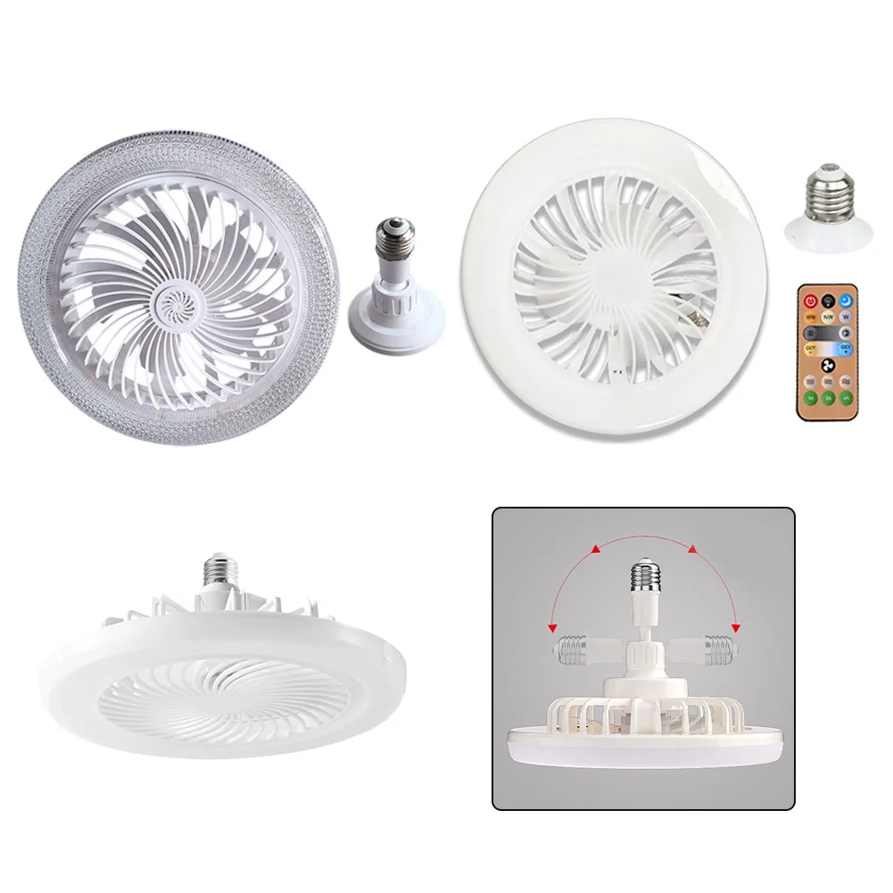 Компактный потолочный вентилятор E27, потолочный вентилятор, подходящий для небольших помещений, три настройки цвета света, таймер, функциональность, домашний декор