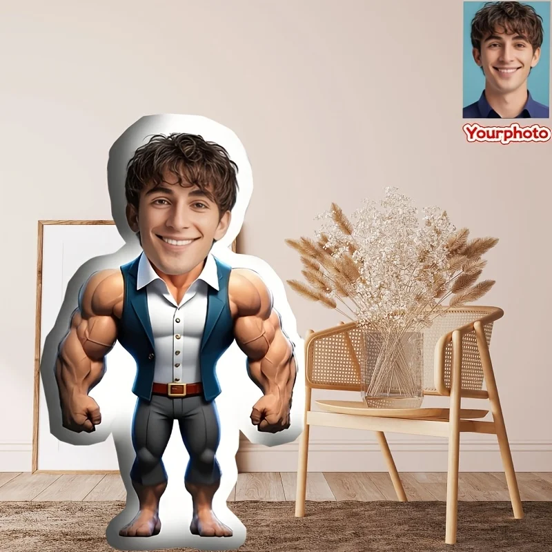 Custom Photo for Man Pillow with Your Own Picture - Shirt Suitable for Sofa Bed, Upload Your Image for Gift for Birthdays, Chris