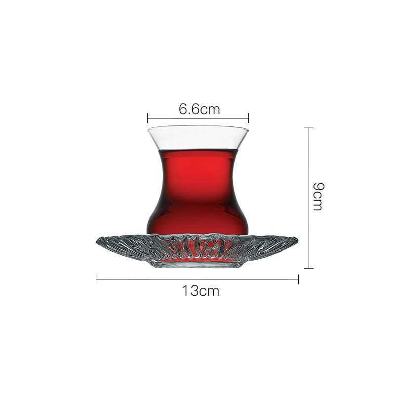 Small and Delicate Heat-resistant Glass Coffee Cup Modern Simplicity Teacup Household Tea Set Handwork Hot Drink Cup with Saucer