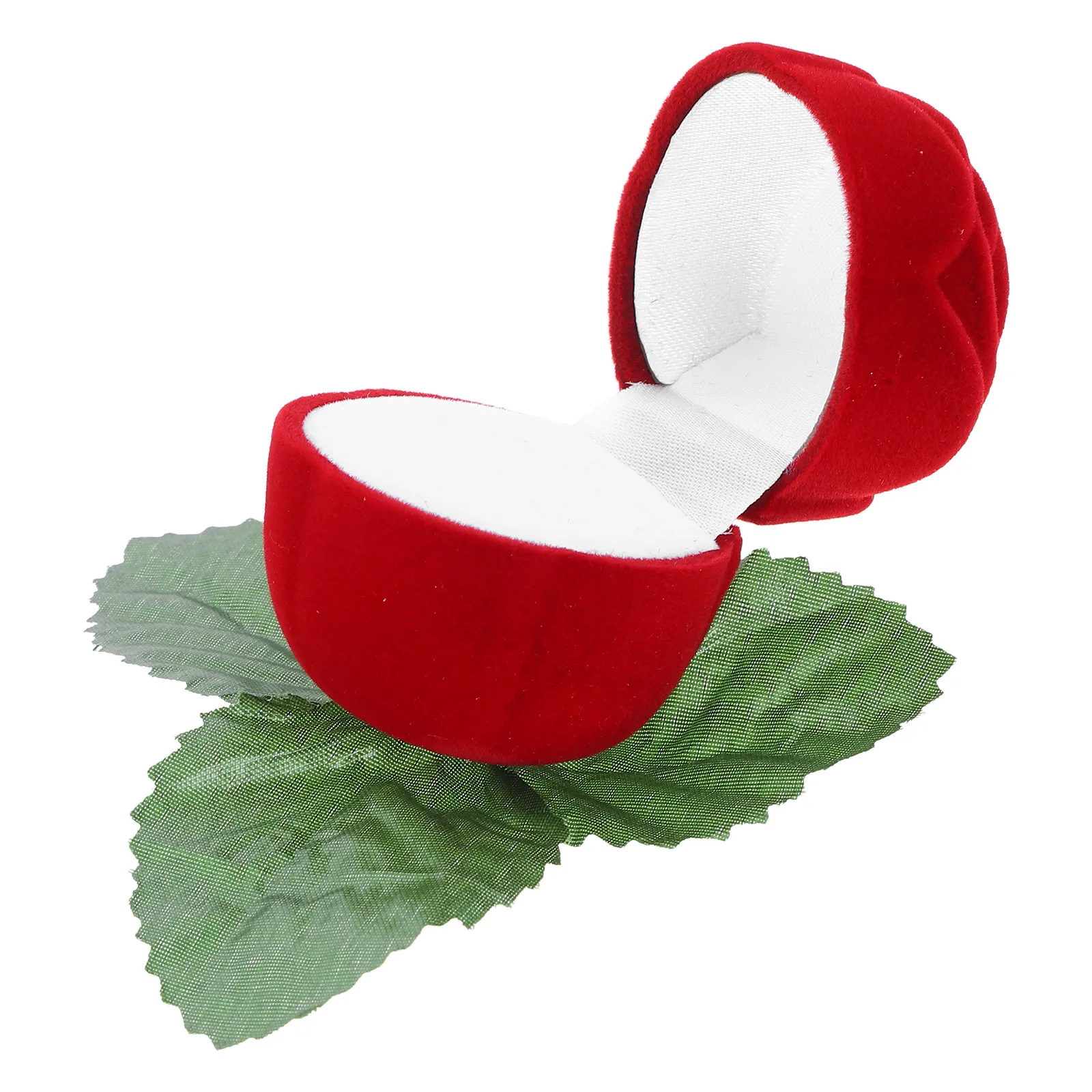 

Коробка для хранения колец в форме розы, красная, элегантный дизайн, защитная упаковка для обручальных колец, идеально подходит для предложений руки и сердца