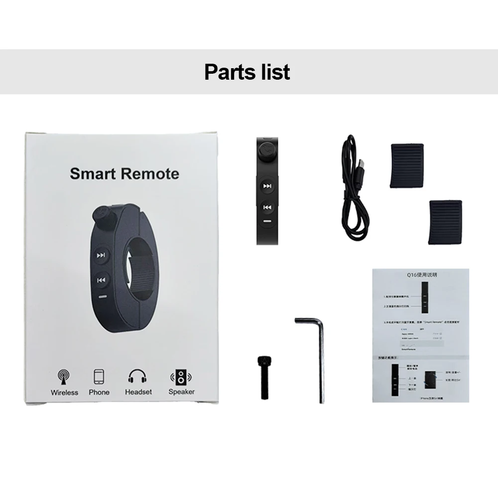 V5.3 Wireless Handlebar Remote Controller Motorcycle Helmet Headset Remote Buttons Handsfree Voice Assistant Kit Waterproof