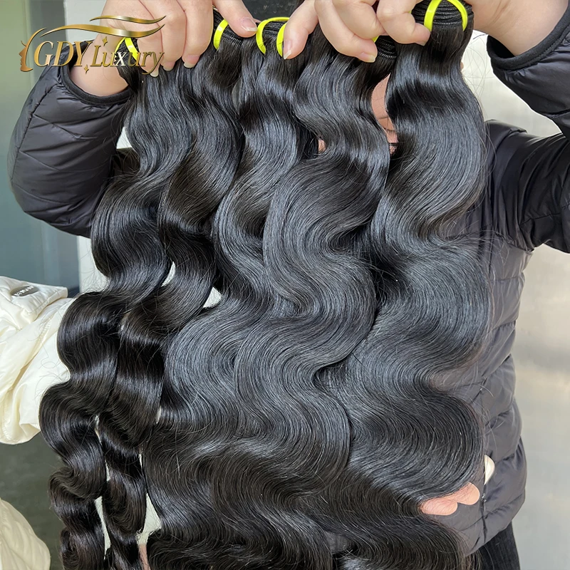 GDYLuxury 100% Unbehandeltes Echthaar Body Wave Bündel Vietnamesische Rohe Jungfrau-Haarverlängerungen Doppelt Gewebt Natürliche Farbe 10-30 Zoll – Detail 6