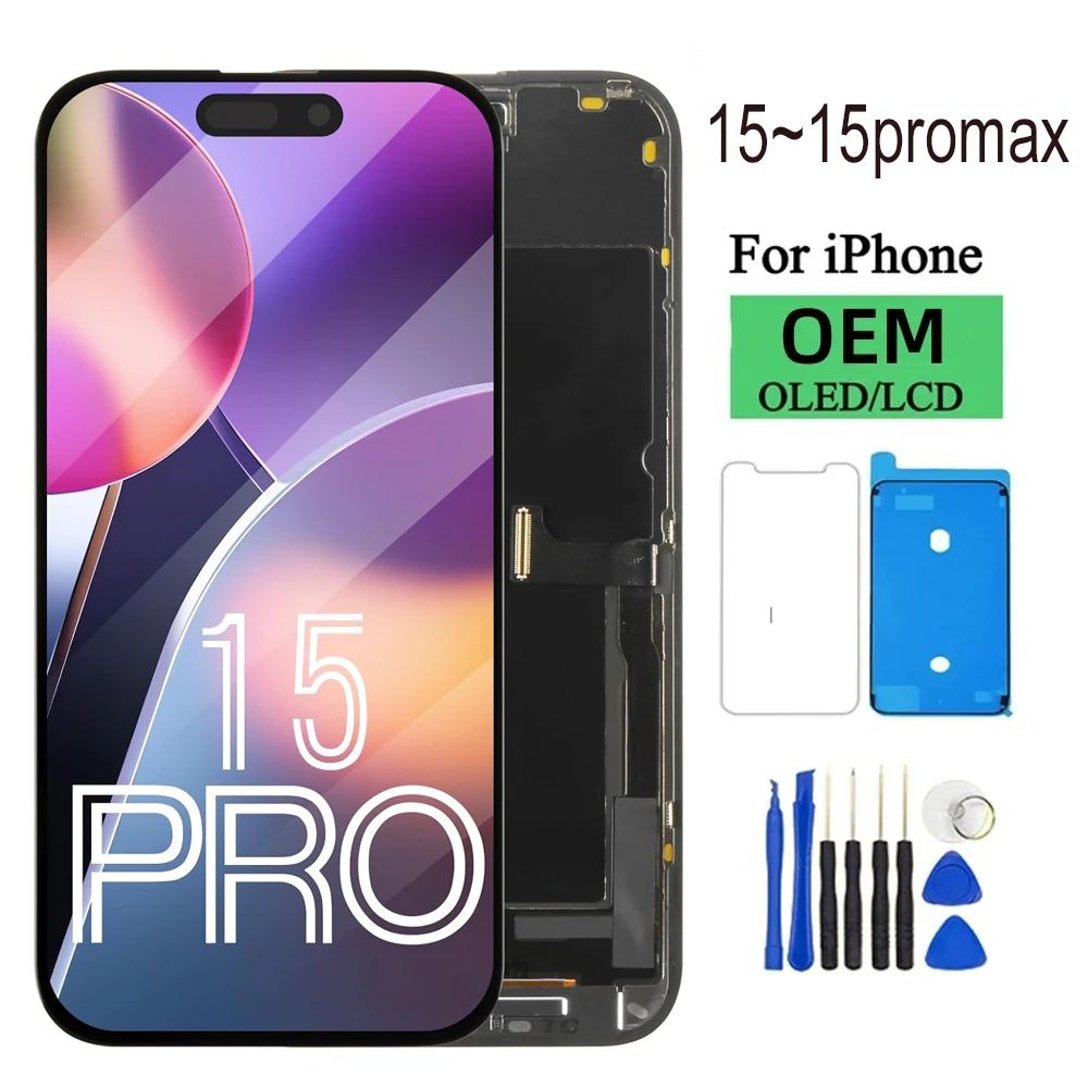 incell dla Iphone 15 Pro 15 Plus wyświetlacz LCD ekran dotykowy Digitizer zgromadzenie dla Iphone 15 15 Pro Max wymiana ekranu LCD