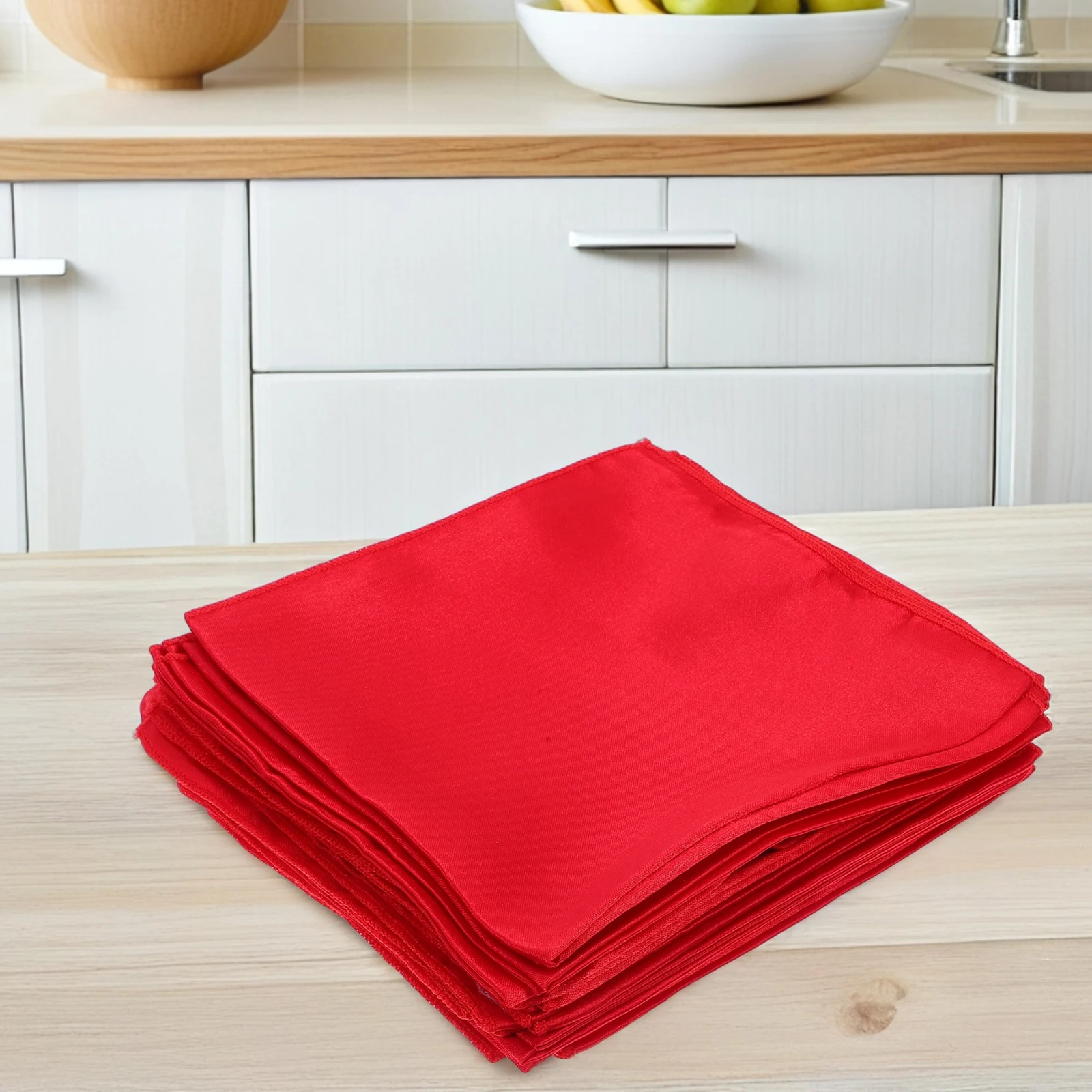 

50 Pcs Satin Napkins Fabric Table Hand for Bathroom Birthday Festival Cloth Dinner Comfortable Woman