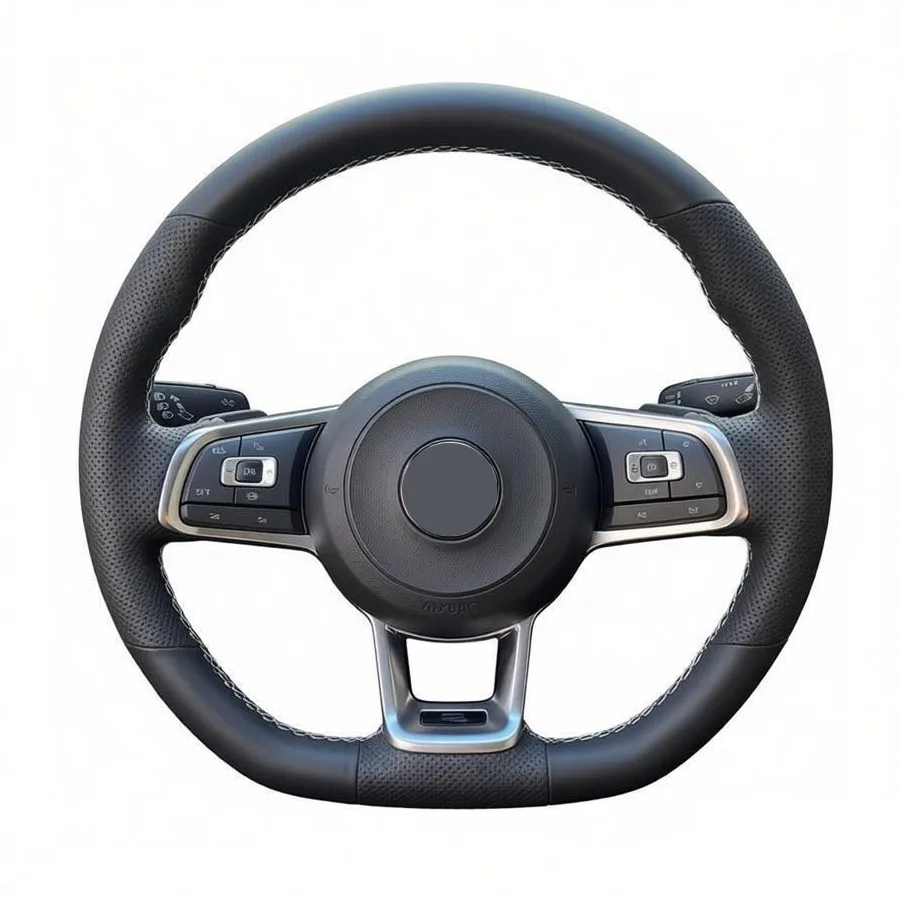 Car Steering Wheel Cover Microfiber Leather for Volkswagen VW Golf 7 GTI Golf R MK7 VW Polo GTI Scirocco 2015 2016 Car Interior