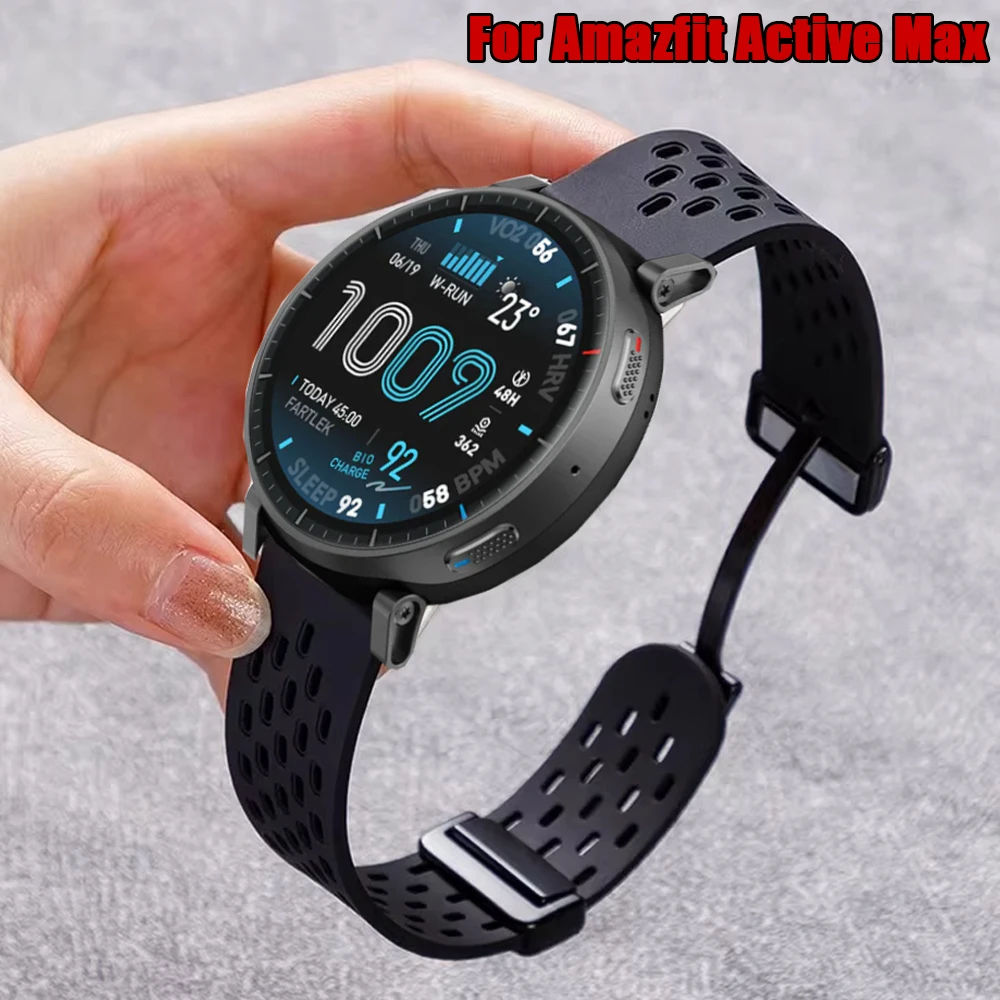 Silikonarmband für Amazfit Active Max, faltbare Magnetschnalle, Correa für Amazfit Active Max, Ersatzzubehör, Armband
