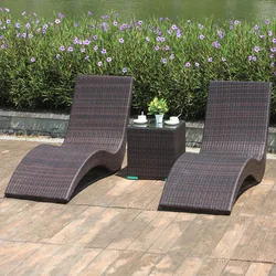 Outdoor Lounge Rattan Chair Single Beach Swimming Pool Courtyard Nap Leisure Recliner Balcony Waterproof Rattan Woven