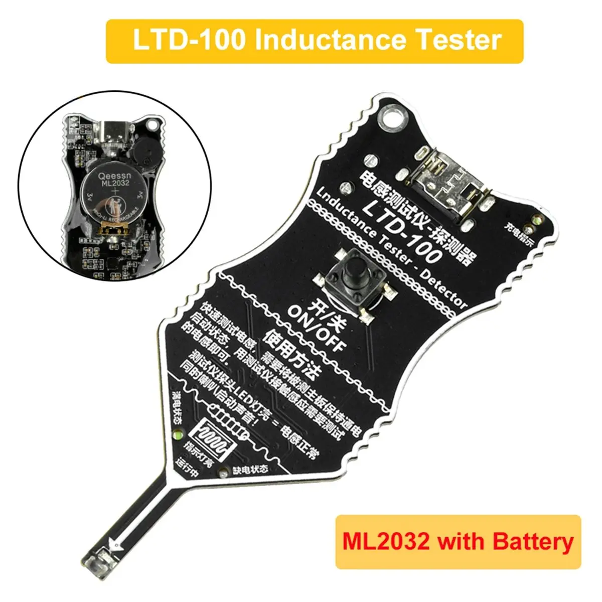 baay-testador-de-indutancia-recarregavel-ltd-100-para-bobinas-de-placa-mae-com-porta-tipo-c-e-alertas-duplos-para-testes-eletromagneticos