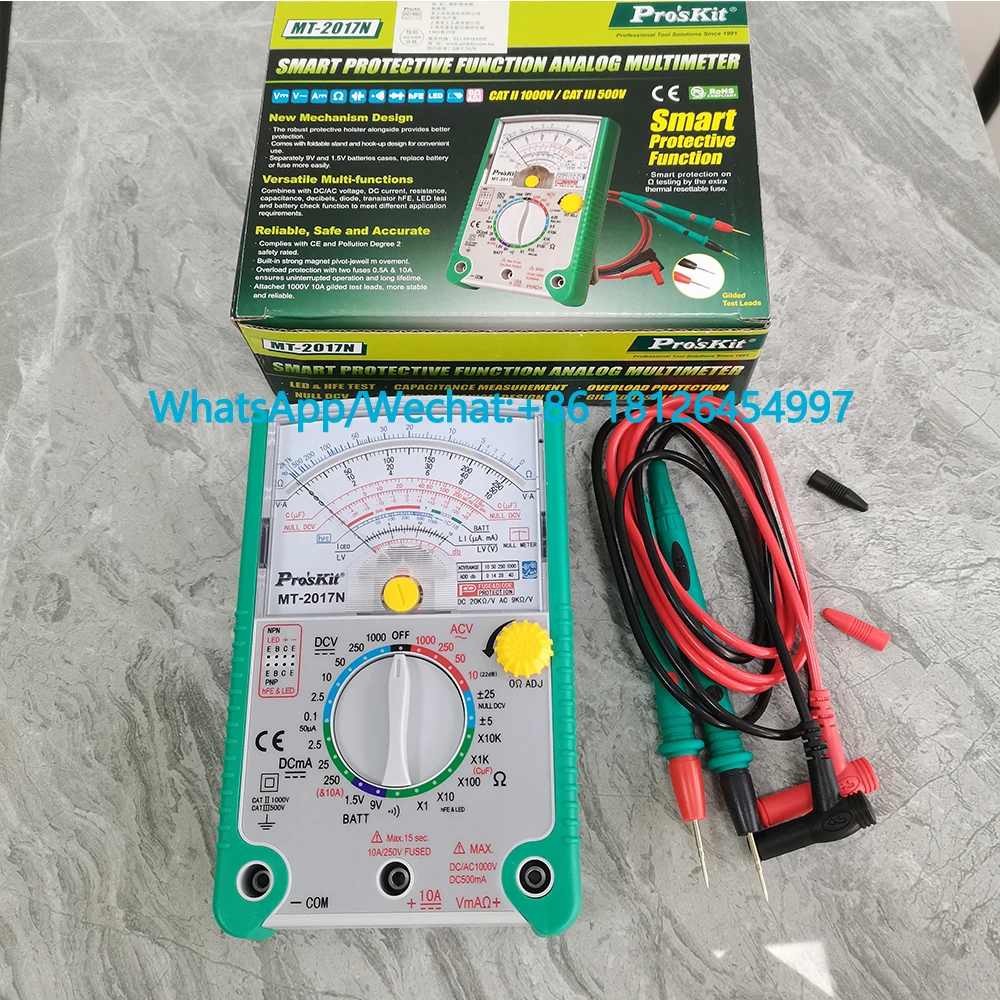 Pro'skit MT-2017N  Multimeter Anti-Burning Pointer Professional Ohm Test Meter DC AC Voltage Mechanical Tester