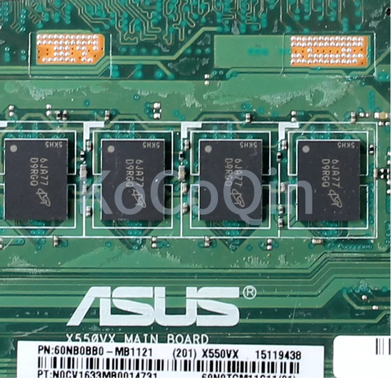 Imagem -04 - Placa-mãe Portátil para Asus X550vx Notebook Mainboard R2.0 60nb0bb0-mb1103 I76700hq Gtx960m 4g Ram Completo Testado