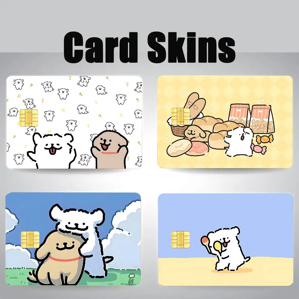Cartoon M-Maltese Credit Card Skin Stickers Matte Anti Scratch Suitable For VISA Card Bus And Subway Contactless IC Cards