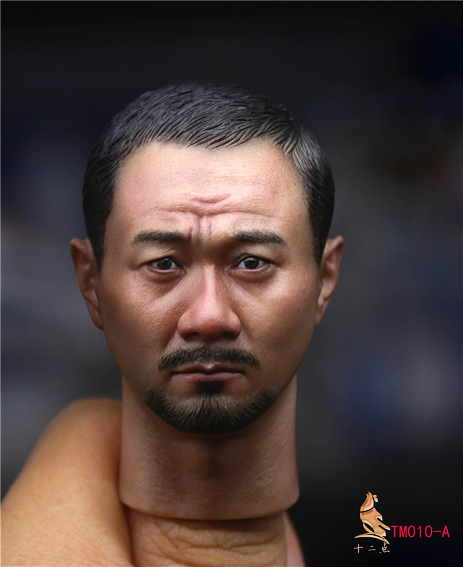 1/6 TM010A People's Volunteer Soldier Hu Jun Wu Kwan Head Sculpt Cannoneer Man Head Model Fit for 12'' Military Action Figure