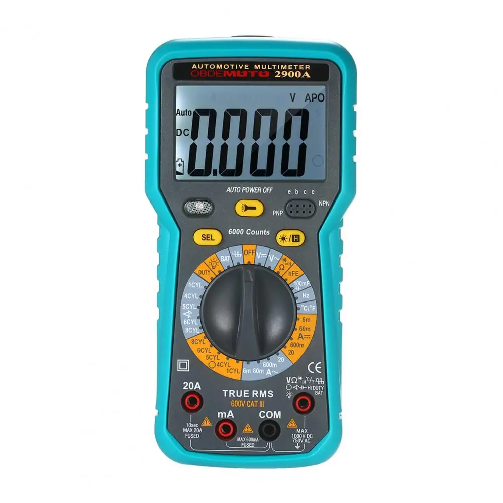 

Convenient Plastic Multimeter Low Power Consumption Data Hold Handheld Multimeter High Strength Smart Multimeter