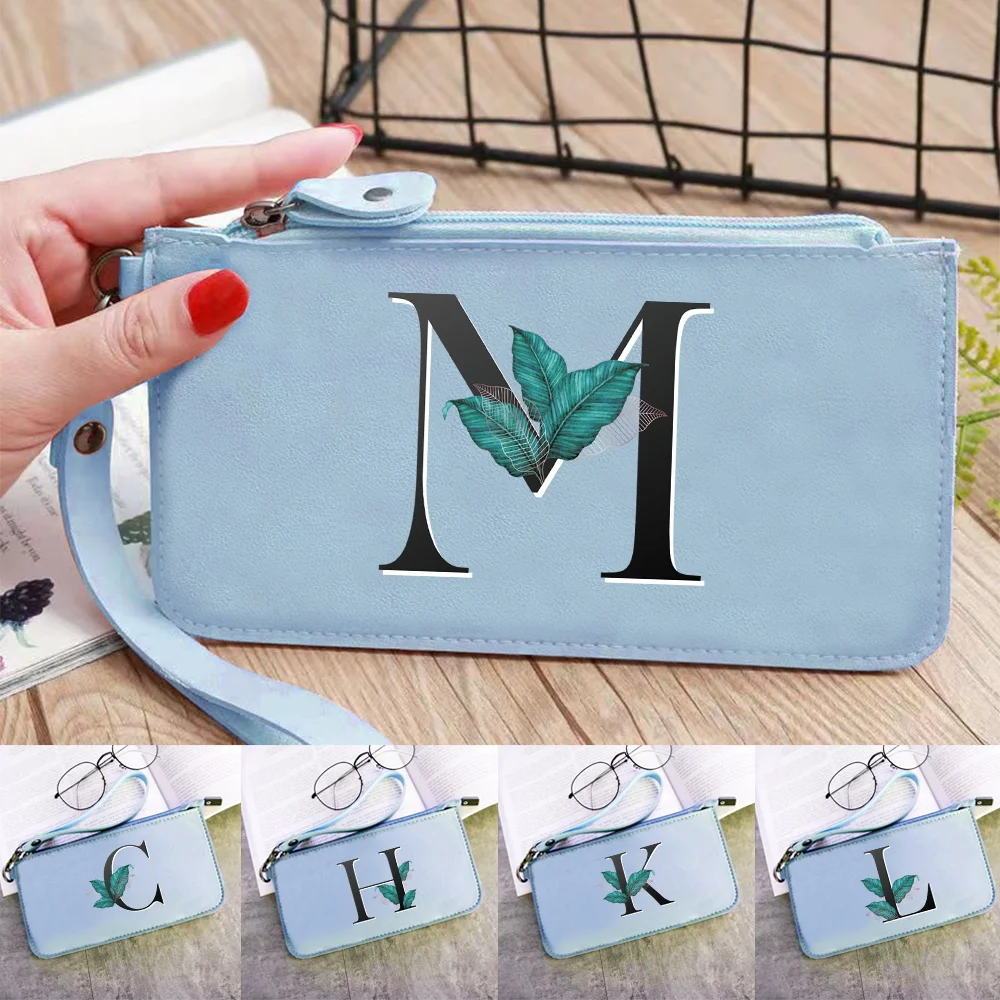 

Long Wallet New Coin Purse Credit Card Storage Women Money Bag Fashion Leaf Pattern Printing Series Loose Change Organizer Pouch
