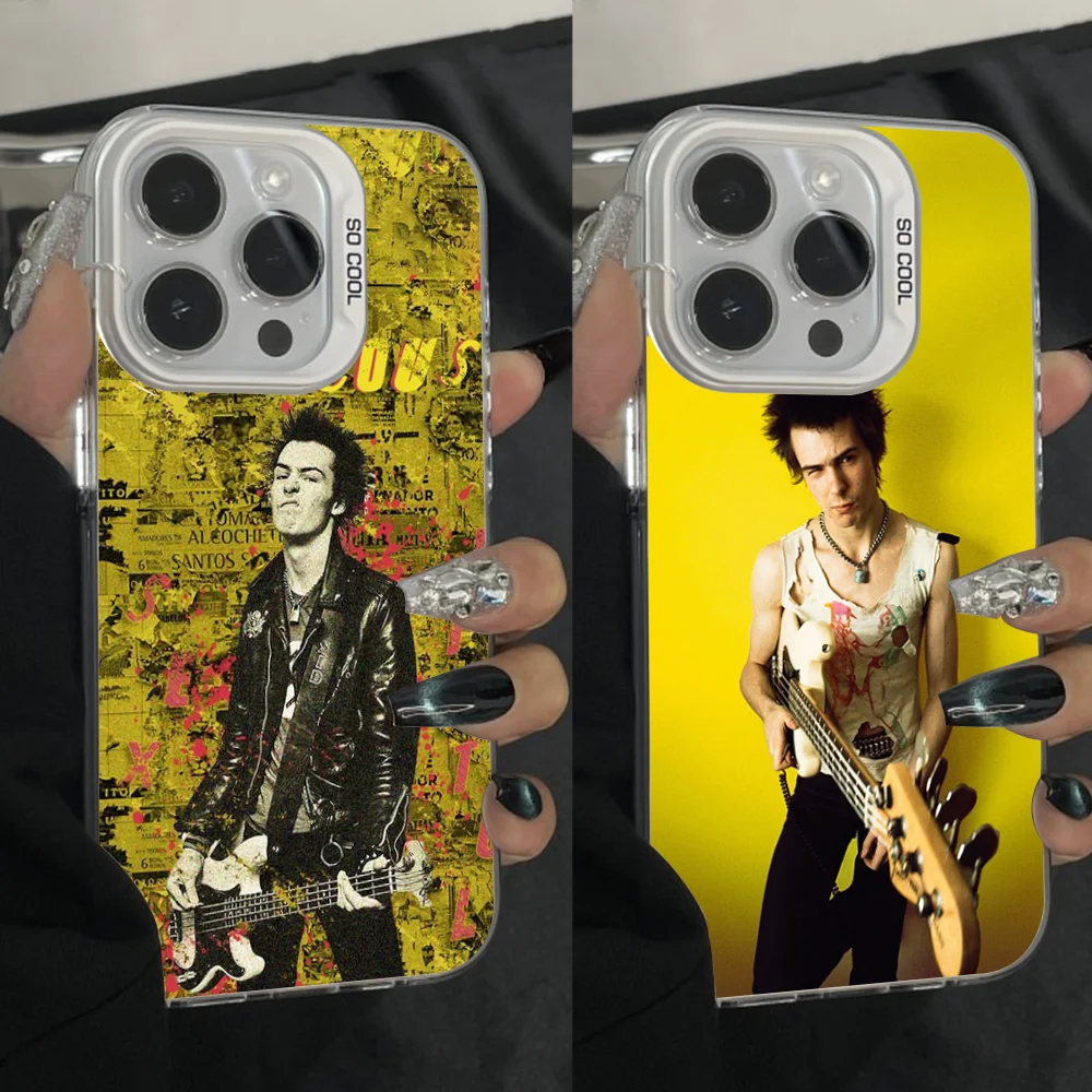 

Rock S-Sid V-Vicious Phone Case For iPhone 16,15,14,13,12,11,Pro,Max,Plus,Mini,XS Anti Fall Gray Silver Matte Hard Bumper