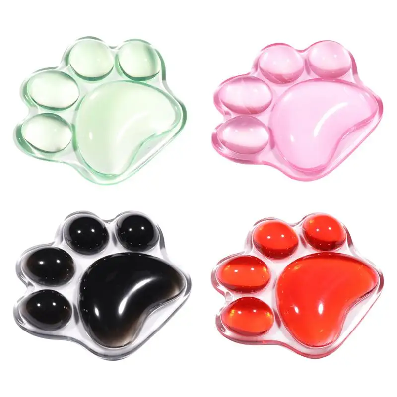 Clear Wrist Rest Cushion Cat Paw Shape Soft Wrist Rest Pad Hand Discomfort Relief Support Pad Soft Wrist Rest Pad Game Wrist