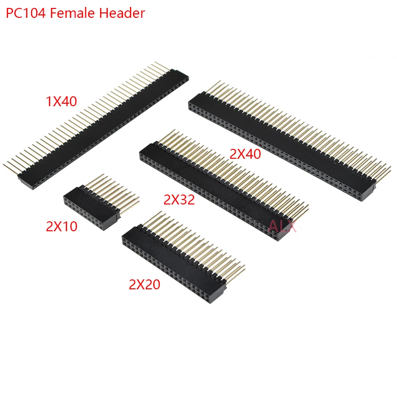 

5pcs 2.54mm Pitch PC104 20 40 64 80 Pin 2x10 2x20 2x32 2x40 Long Double Row Straight Female Header Socket Connector For Arduino